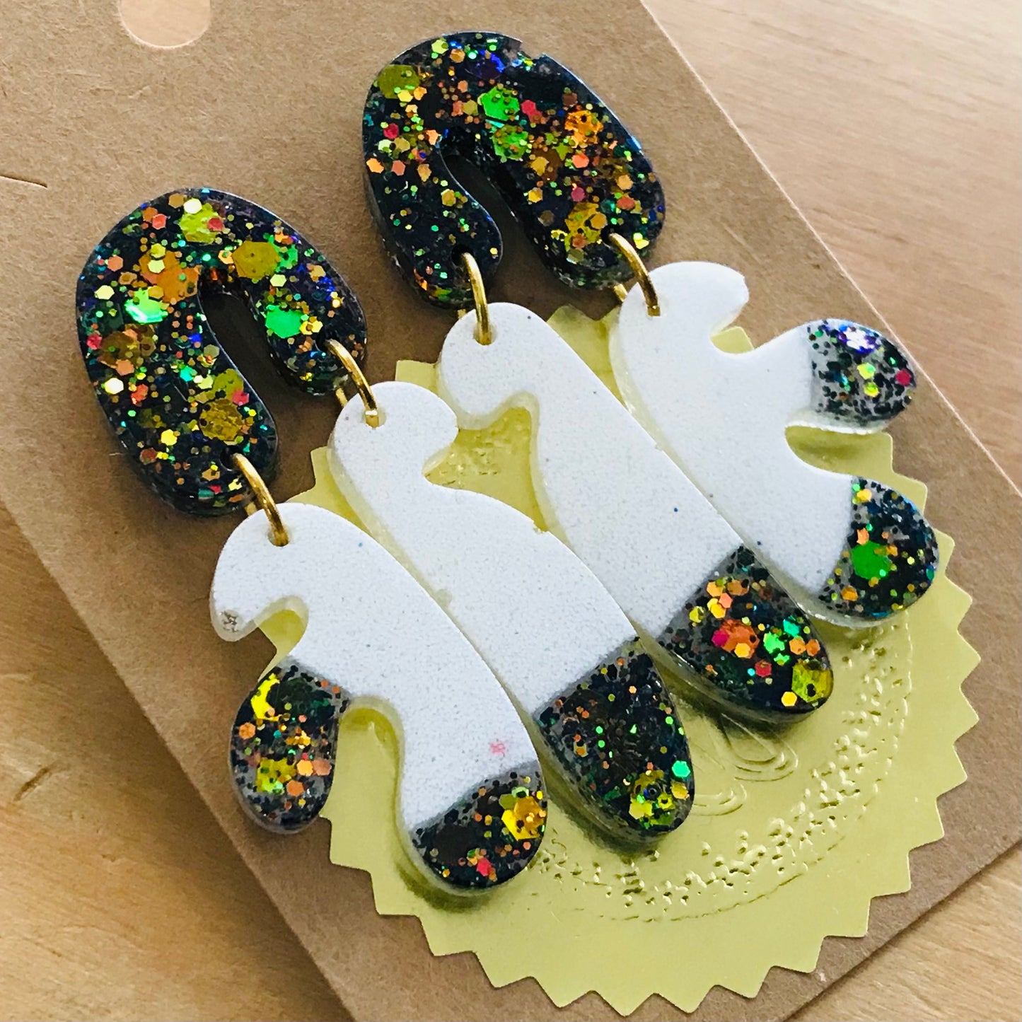 Novelty Resin Sparkle Dangles Earrings