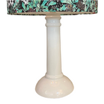 Mid Century White Ceramic Table Lamp with Hidden Banksia Shade