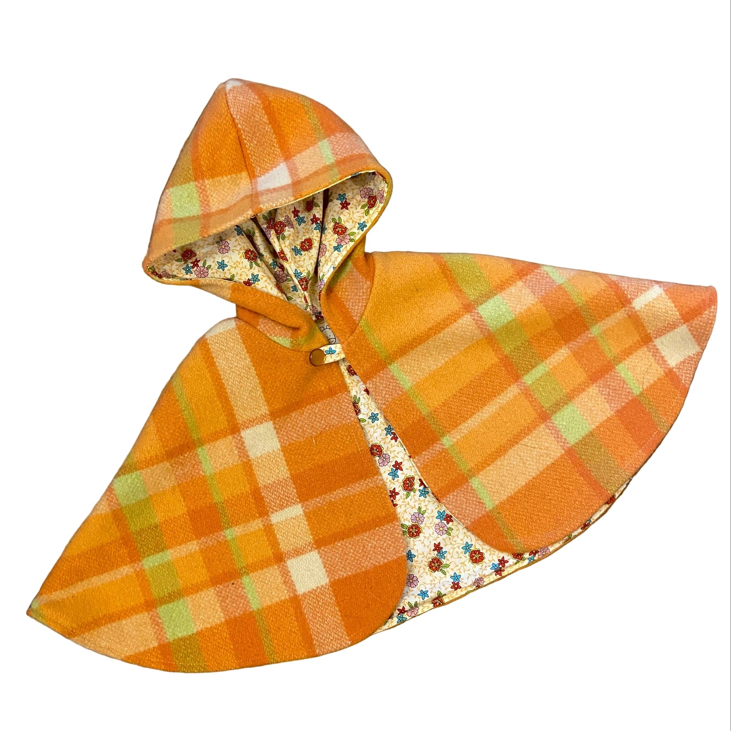 Vintage Blanket Woollen Cape - Orange