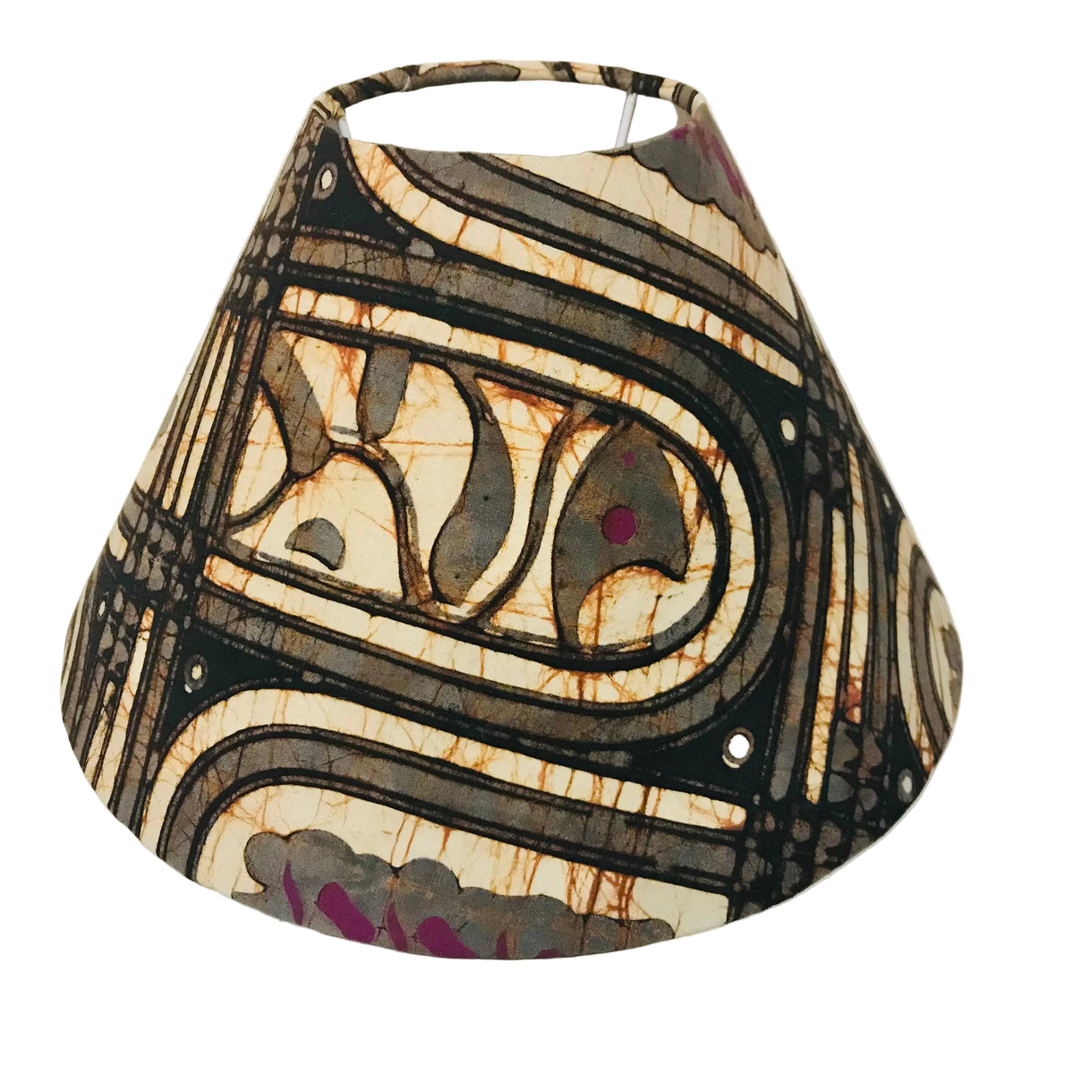Black Ikat Ball Table Lamp