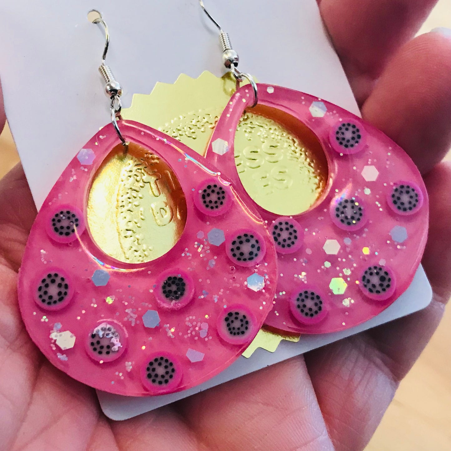 Novelty Resin Sparkle Dangles Earrings
