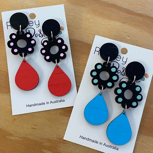 Flower Drop Statement Earrings