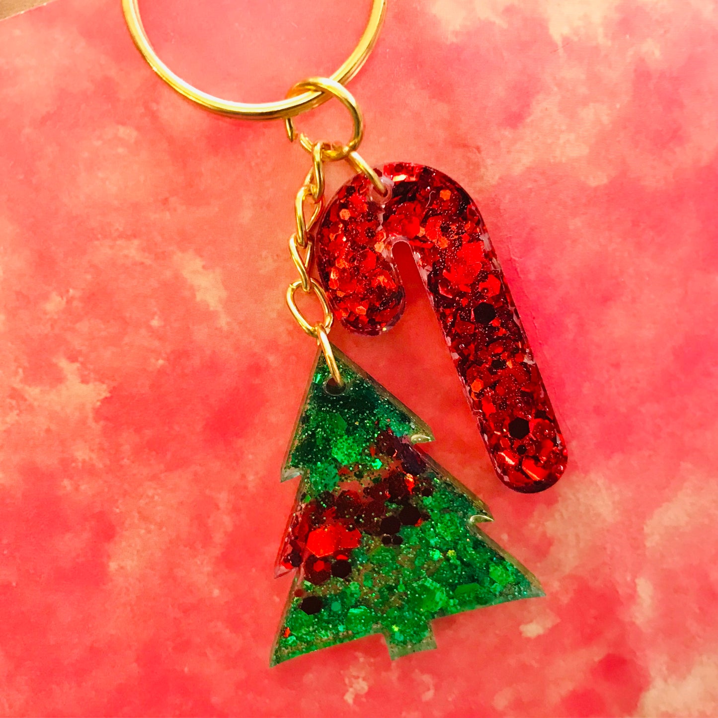 Resin Sparkle Christmas Key Chains