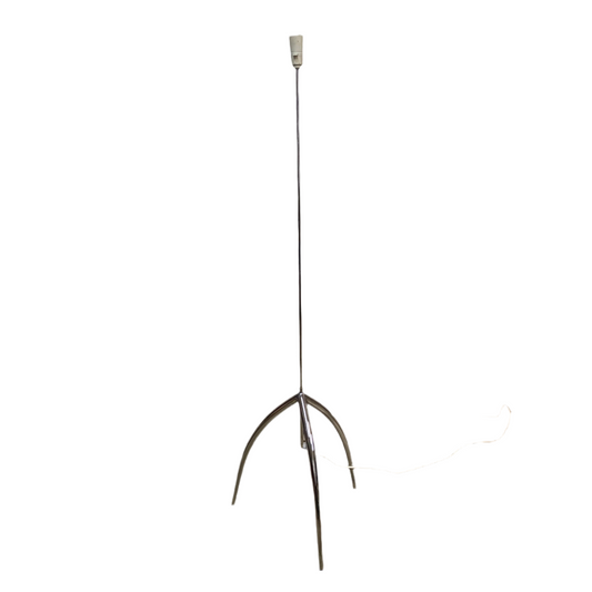 Lamp Base Only - Chrome Retro Tri-Footed Floor Lamp