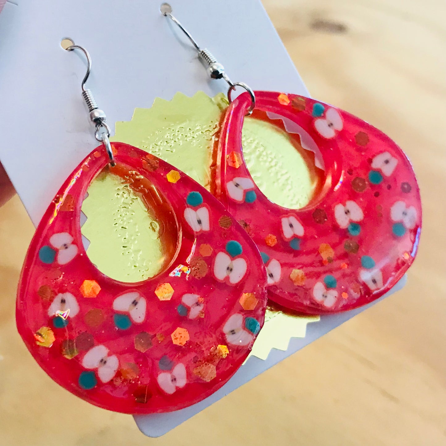 Novelty Resin Sparkle Dangles Earrings
