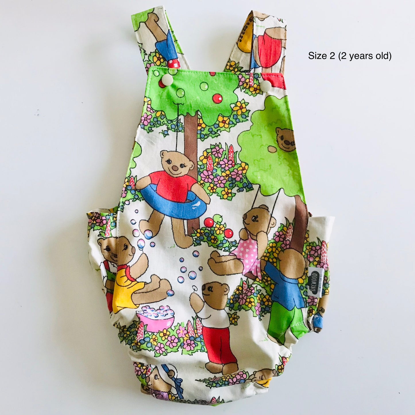 Baby Toddler Summer Romper - Upcycled Teddy Bears Picnic