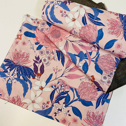 Reversible Placemats - Musk Floral with Indigo Reverse (set of 4)