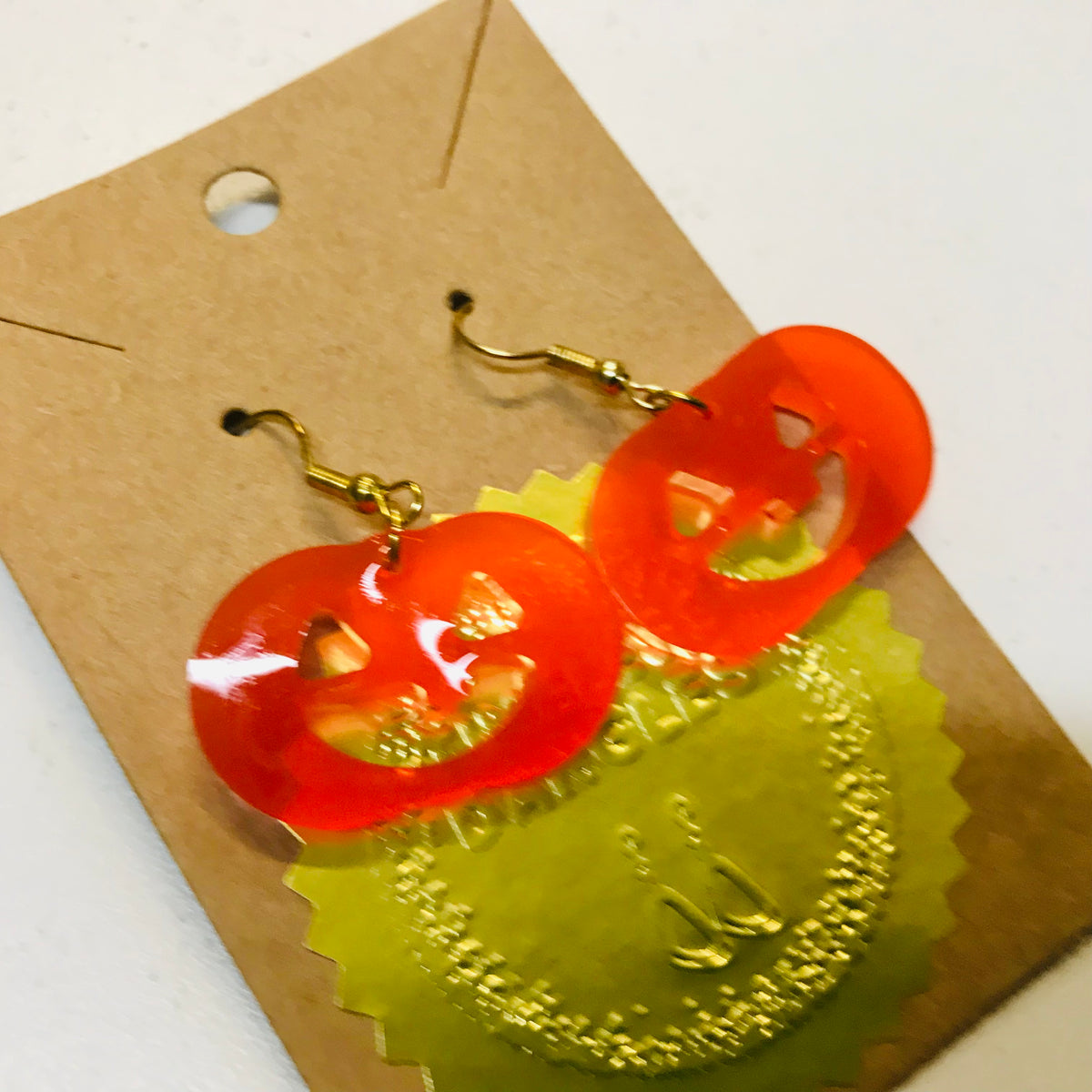 Novelty Resin Sparkle Dangle Earrings - Halloween