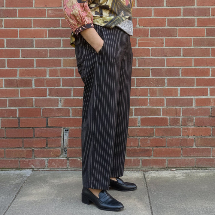 Women's Handmade Band Pants - Pinstripe