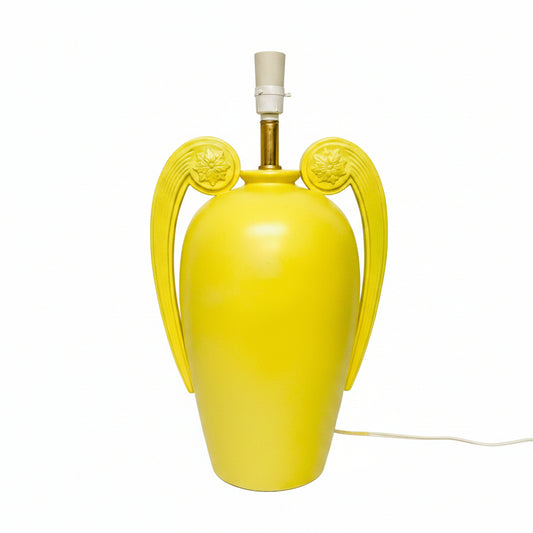 Lamp Base Only - Yellow Urn Table Lamp with Handles