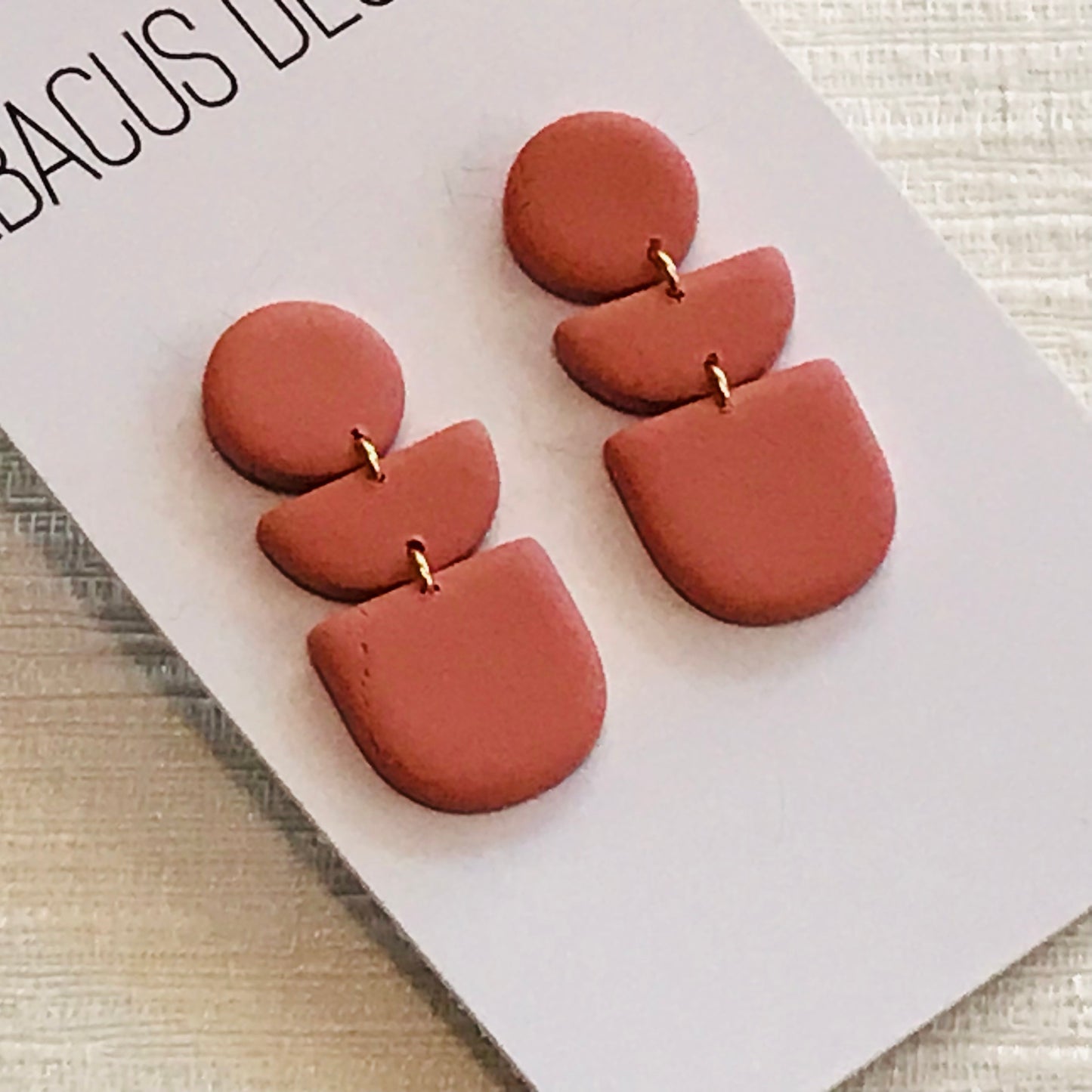 Handmade Polymer Clay Earrings - Mini Arch Drop