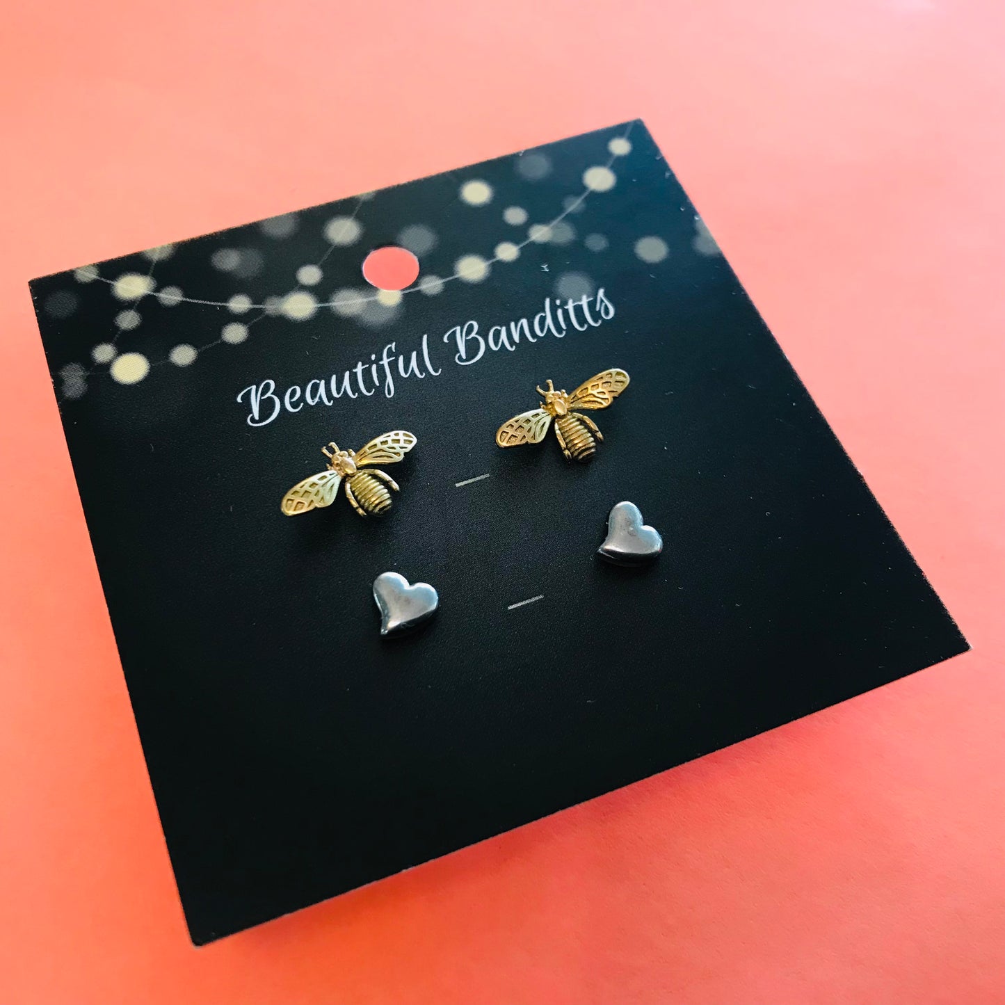 Mixed Metal Stud Earrings - Duo Set