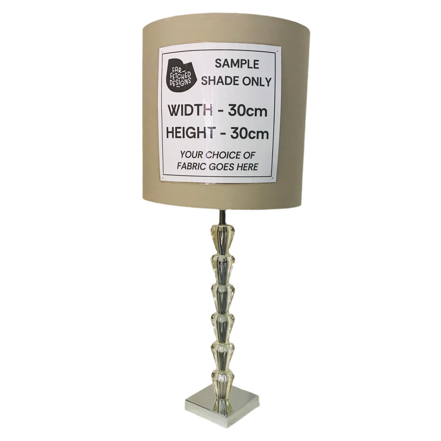 Lamp Base Only - Acrylic Stacked Diamond Chrome Table Lamp
