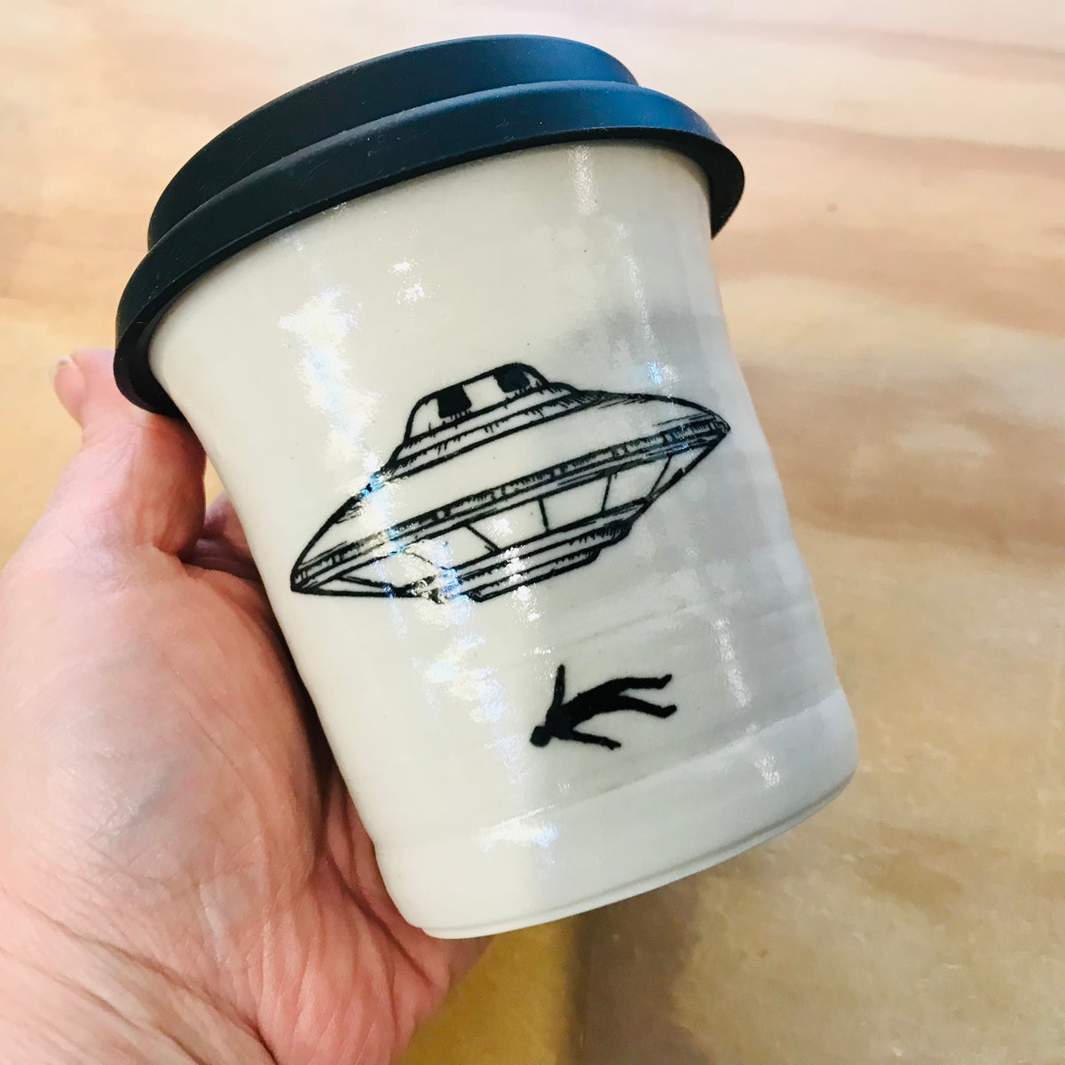 Handmade Travel Cup with Silicone Lid