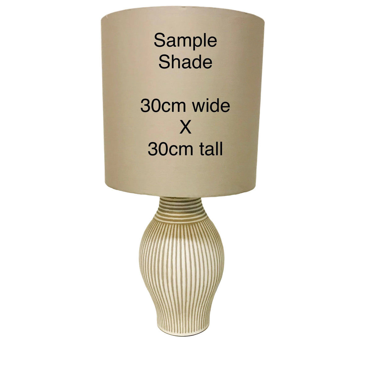 Off White with Grey Ridges Urn Matt Ceramic Table Lamp
