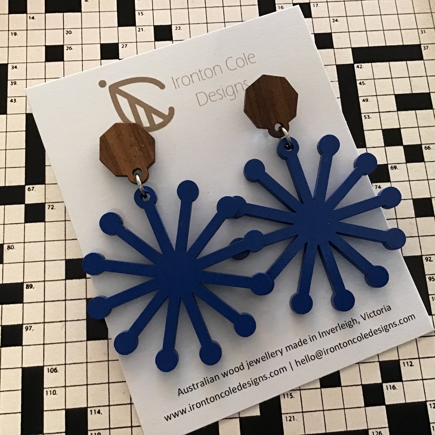 Handpainted Laser Cut earrings - Shapes on Studs Range