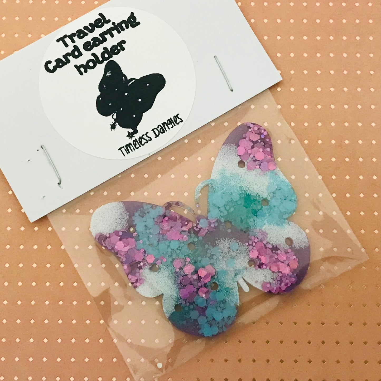 Sparkly Resin Travel Earring Holder Organiser
