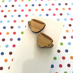 Novelty Studs Earrings - Graphic Wood