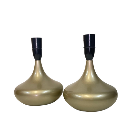 Lamp Base Only - Bulb Squat Table Lamp in Gold Tones