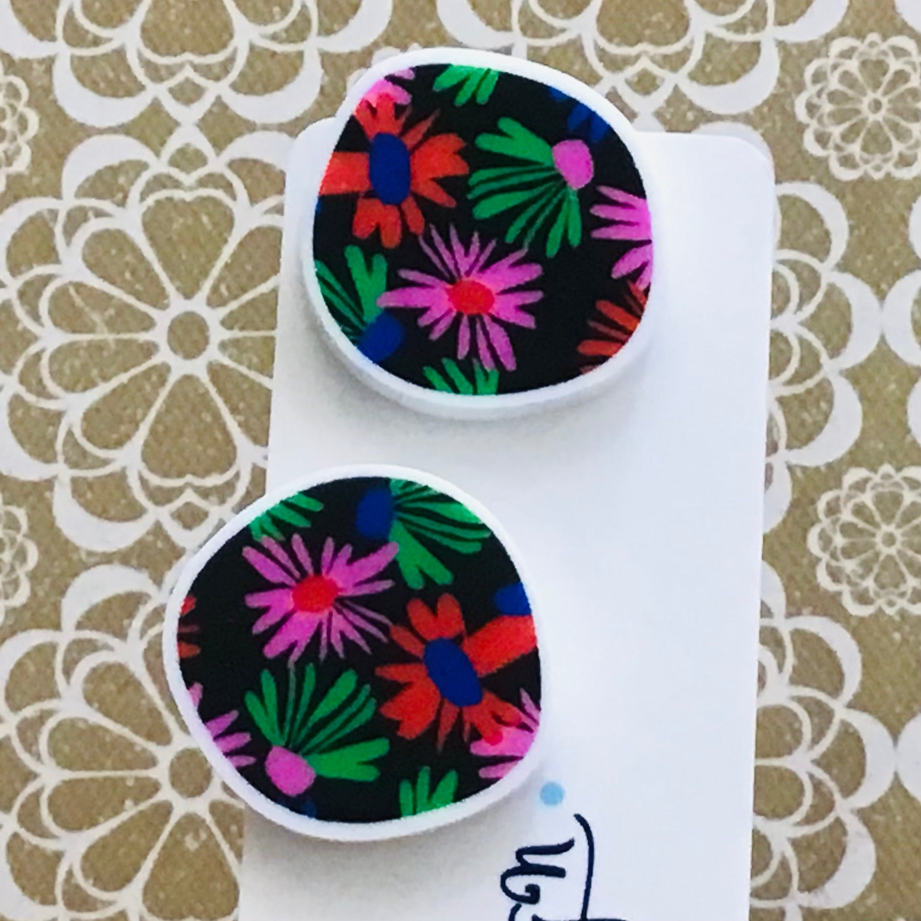 Novelty Studs Earrings - Graphic Acrylic