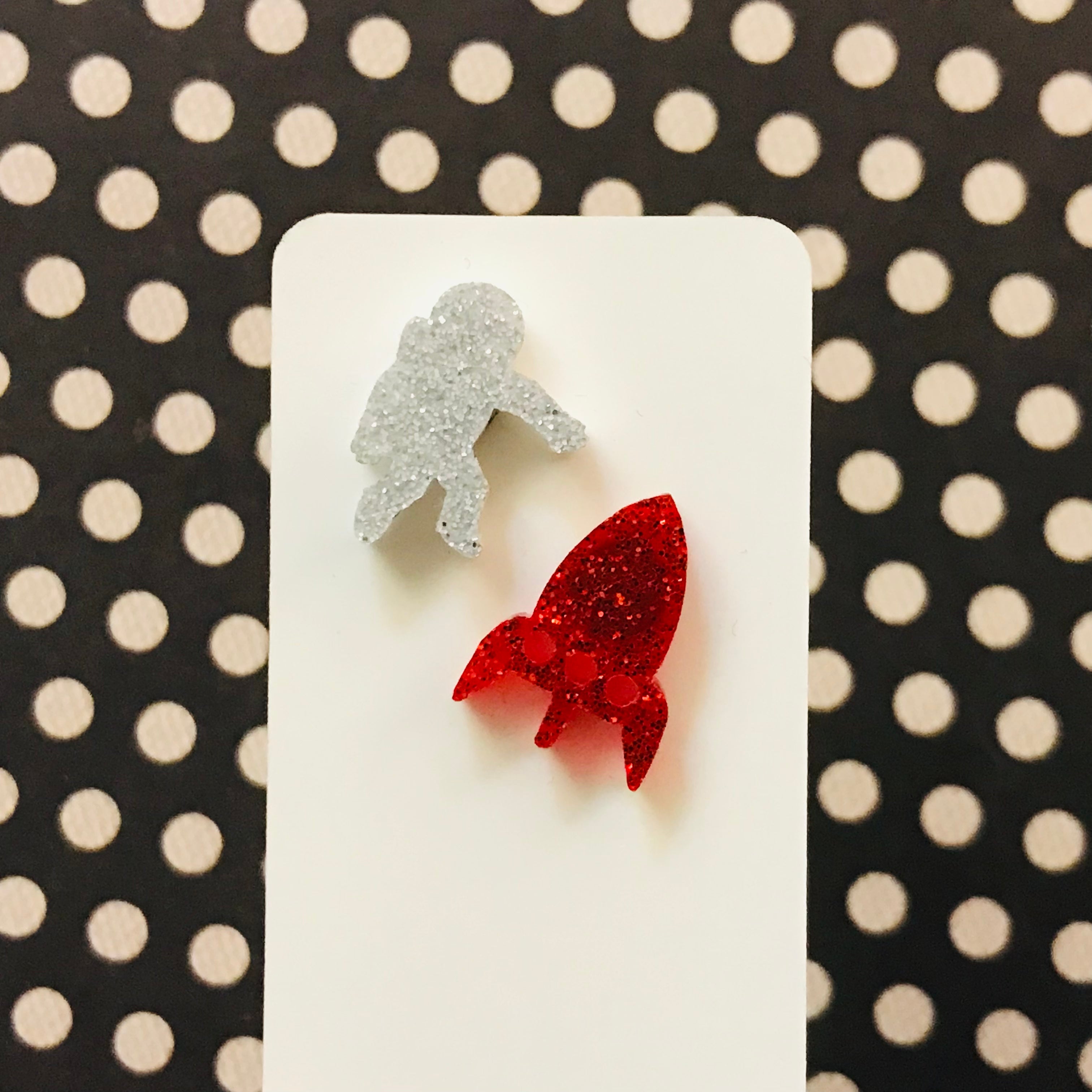 Novelty Studs Earrings - Graphic Acrylic