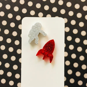 Novelty Studs Earrings - Graphic Acrylic