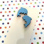 Novelty Studs Earrings - Graphic Wood