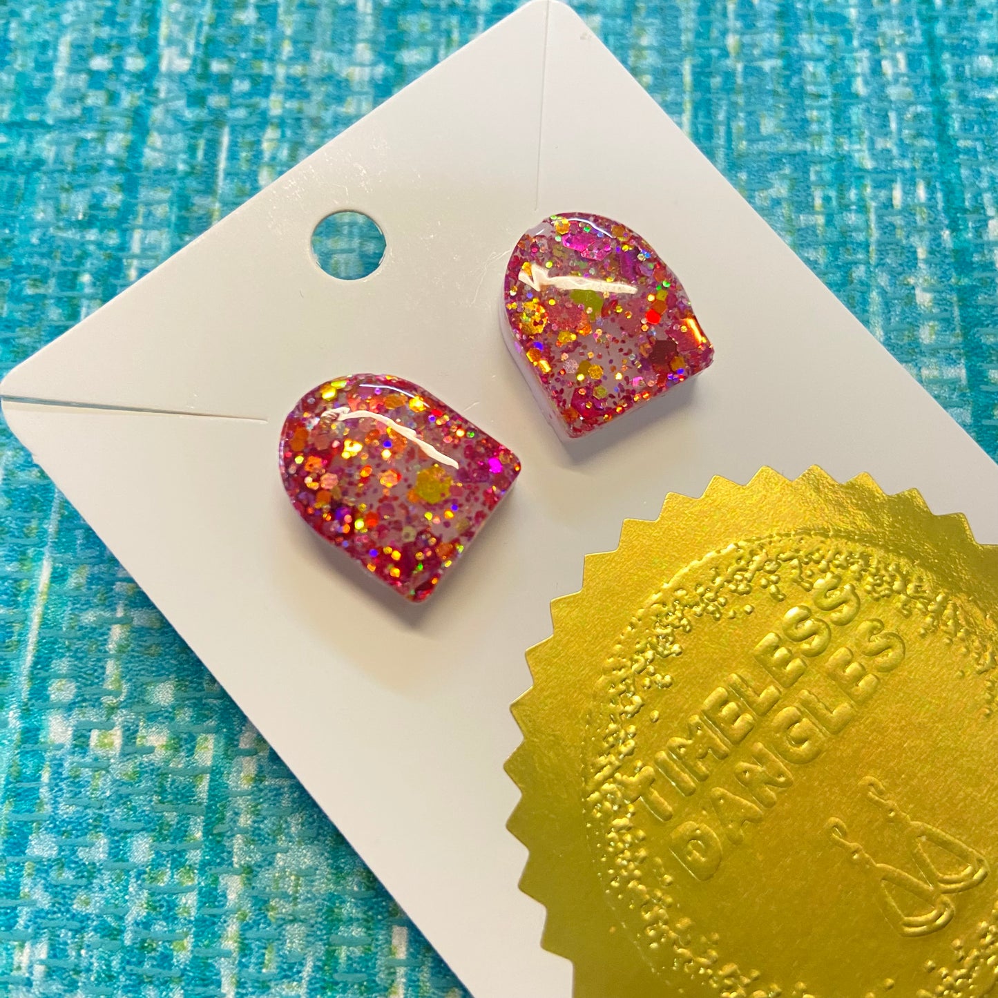 Novelty Resin Sparkle Stud Earrings