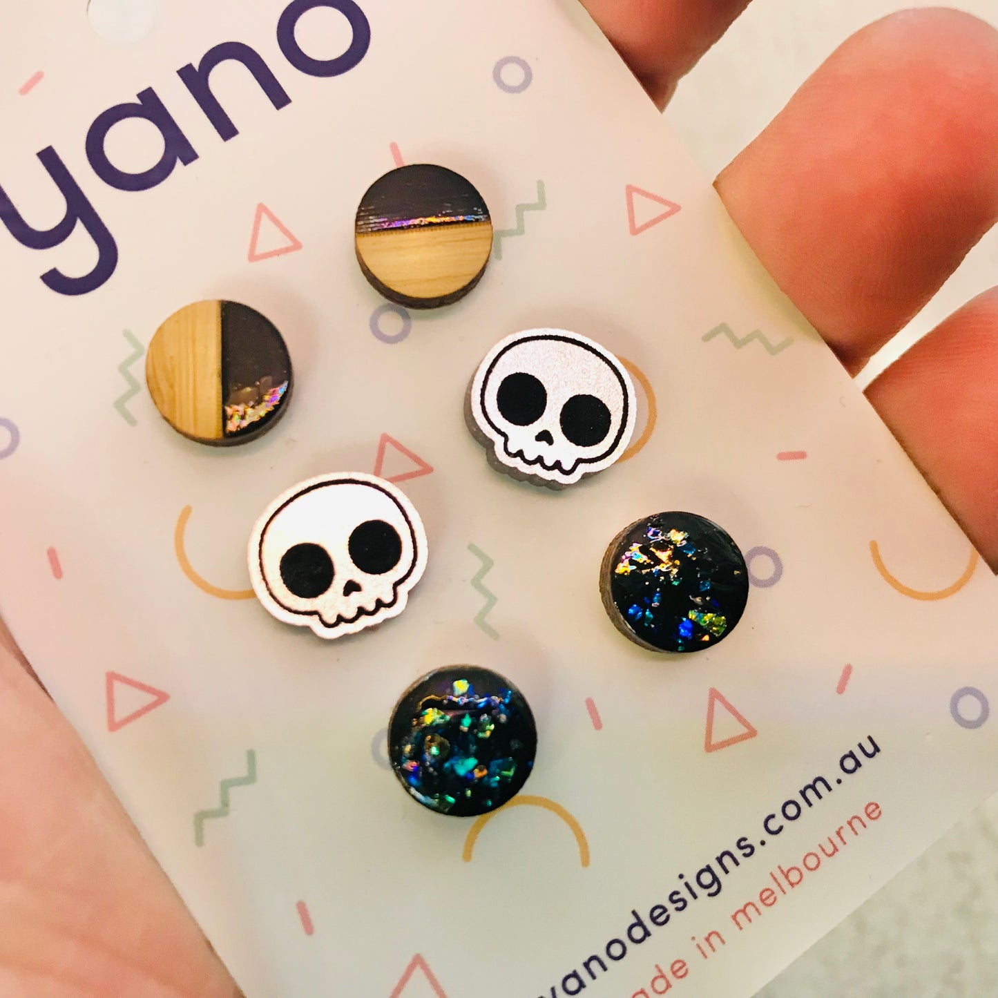 3 Pack of Laser Cut Acrylic Stud Earrings - gift pack