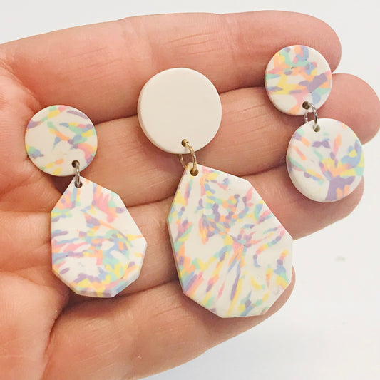 Handmade Polymer Clay Earrings - Pastels