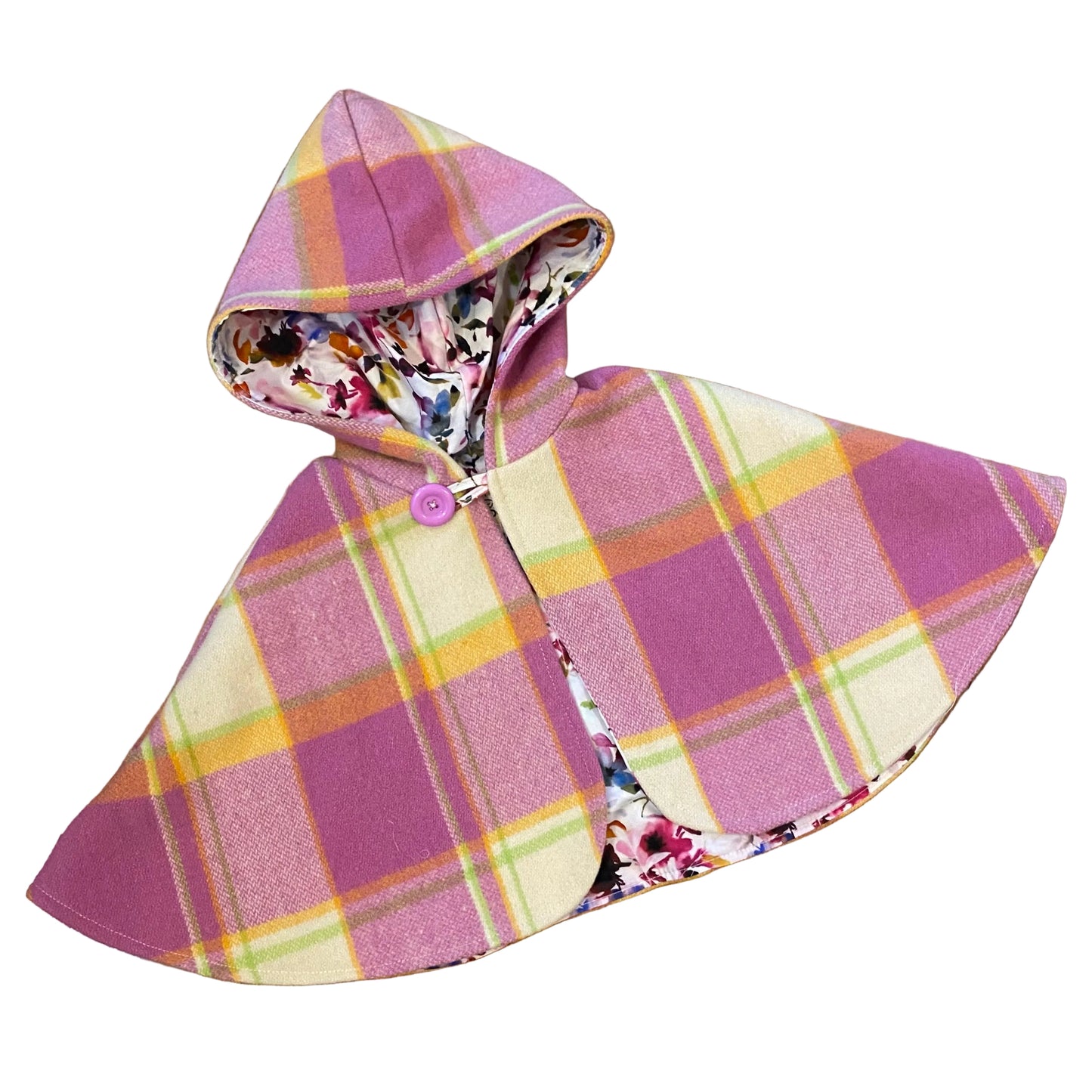 Vintage Blanket Woollen Cape - Pink