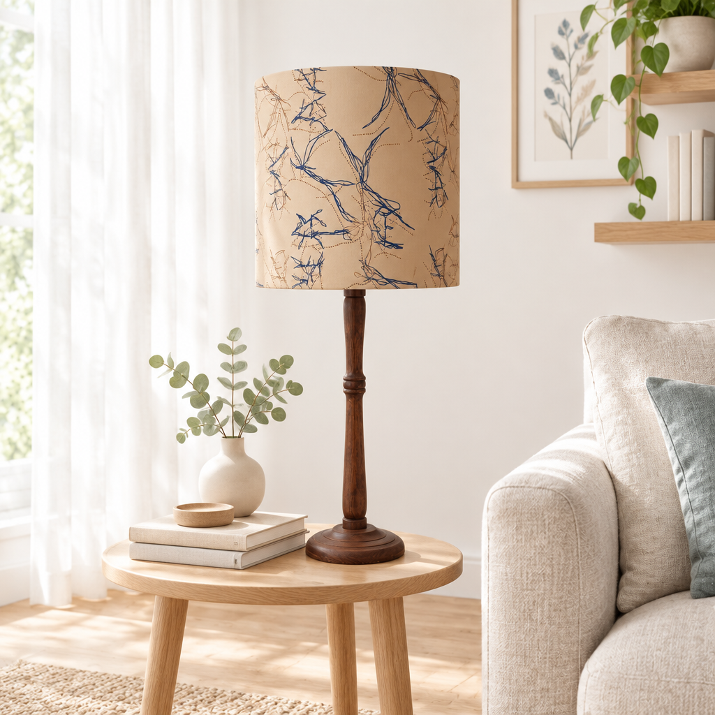 Handprinted Silk Table Lamp