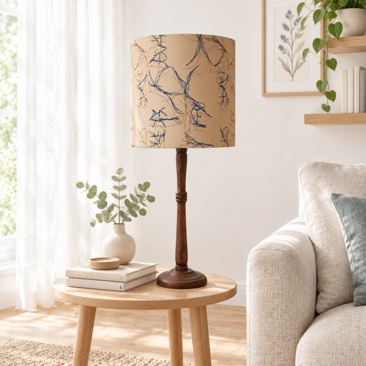Handprinted Silk Table Lamp