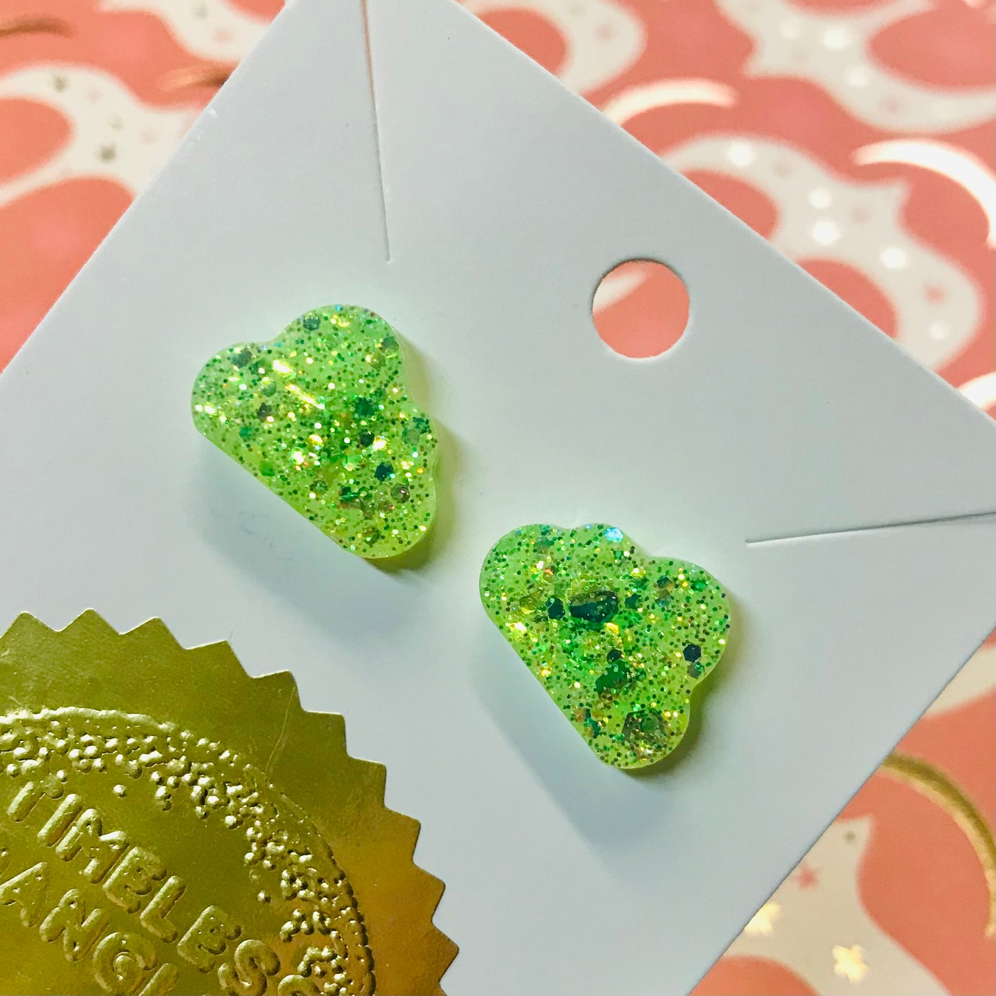 Novelty Resin Sparkle Stud Earrings