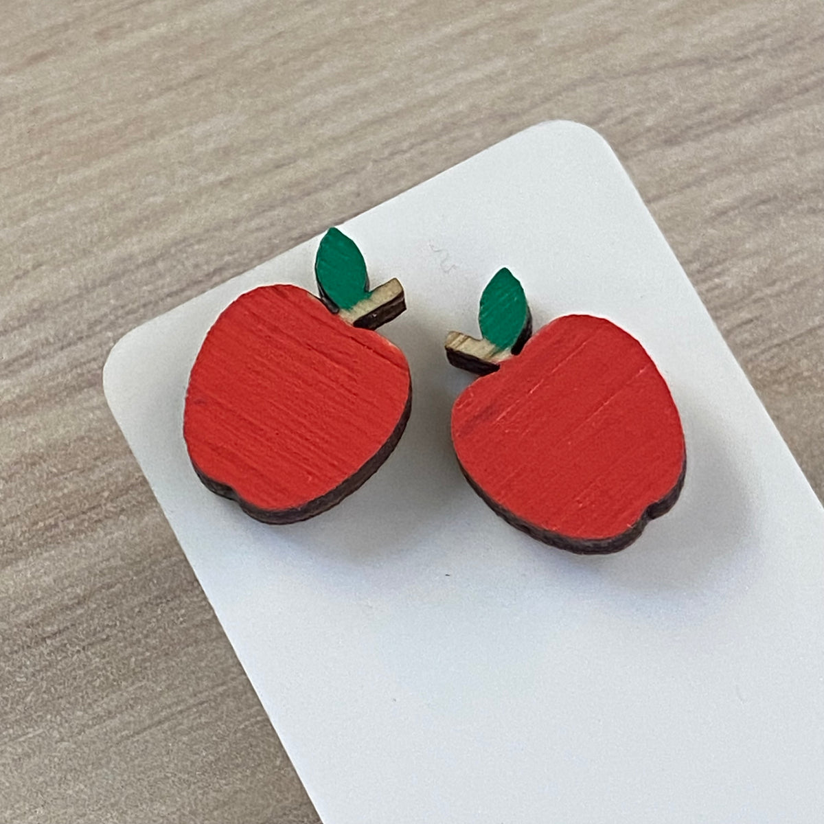 Novelty Studs Earrings - Graphic Wood