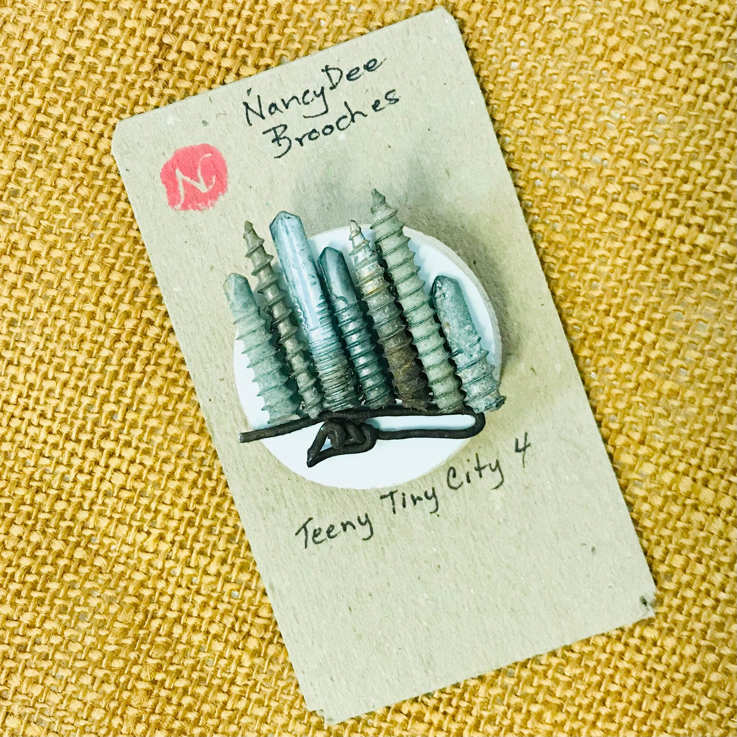 Found Object Brooch - Teeny Tiny City 4