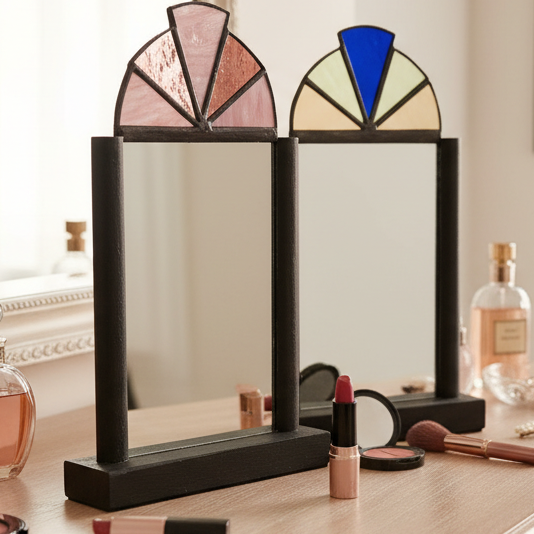 Stained Glass Table Mirror