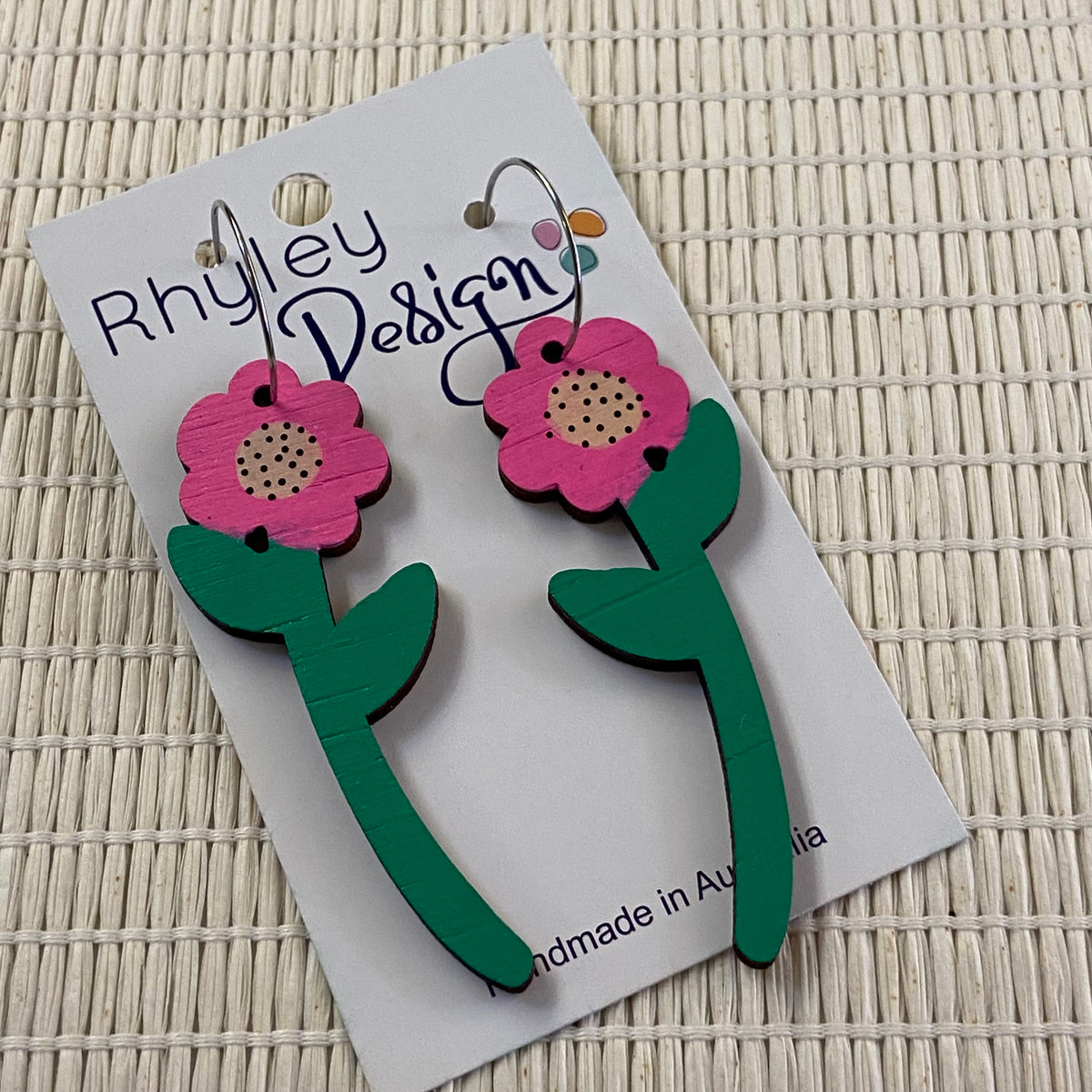 Flower Stem Statement Earrings