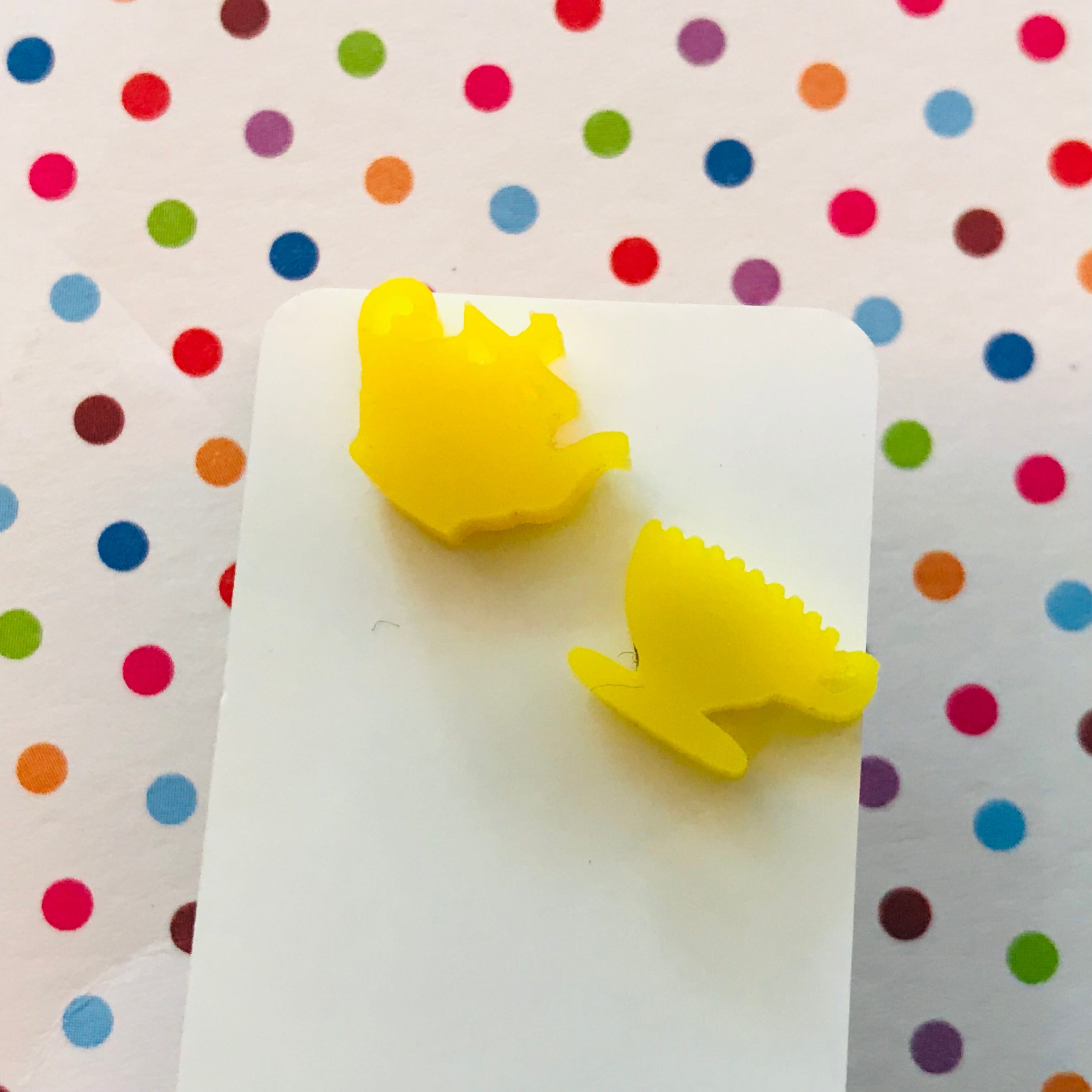 Novelty Studs Earrings - Graphic Acrylic