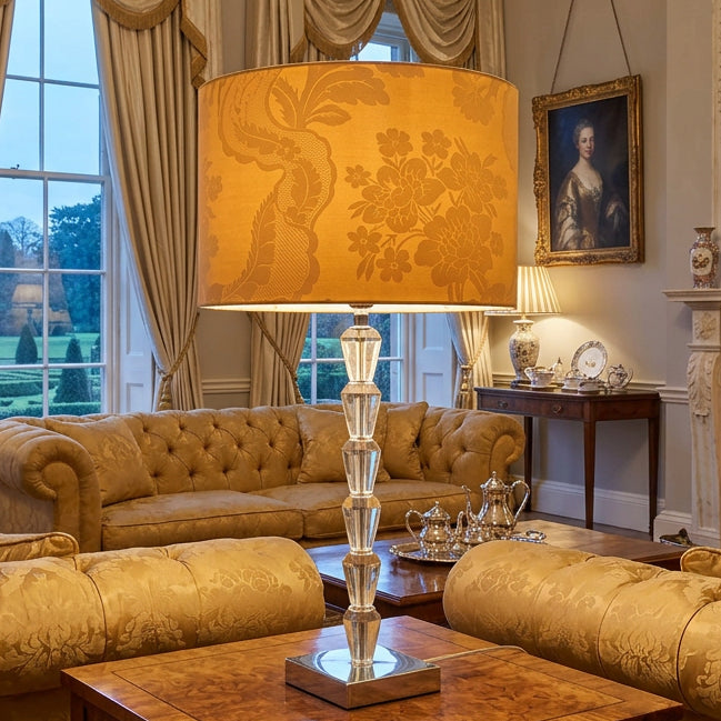 Golden Floral Acrylic Table Lamp