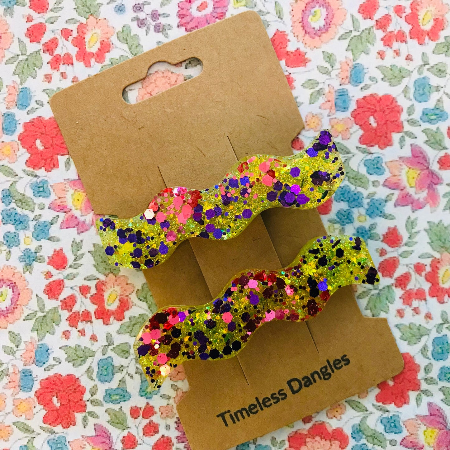 Resin Sparkle Hair Clips - Set of 2