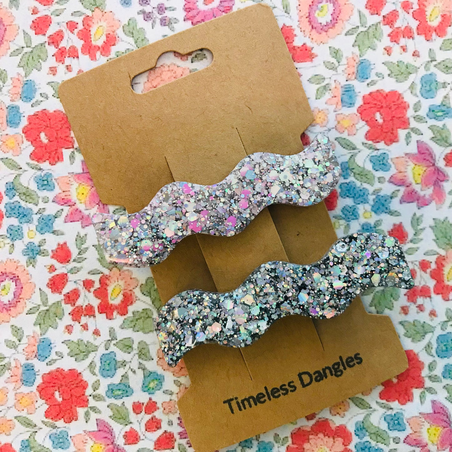 Resin Sparkle Hair Clips - Set of 2