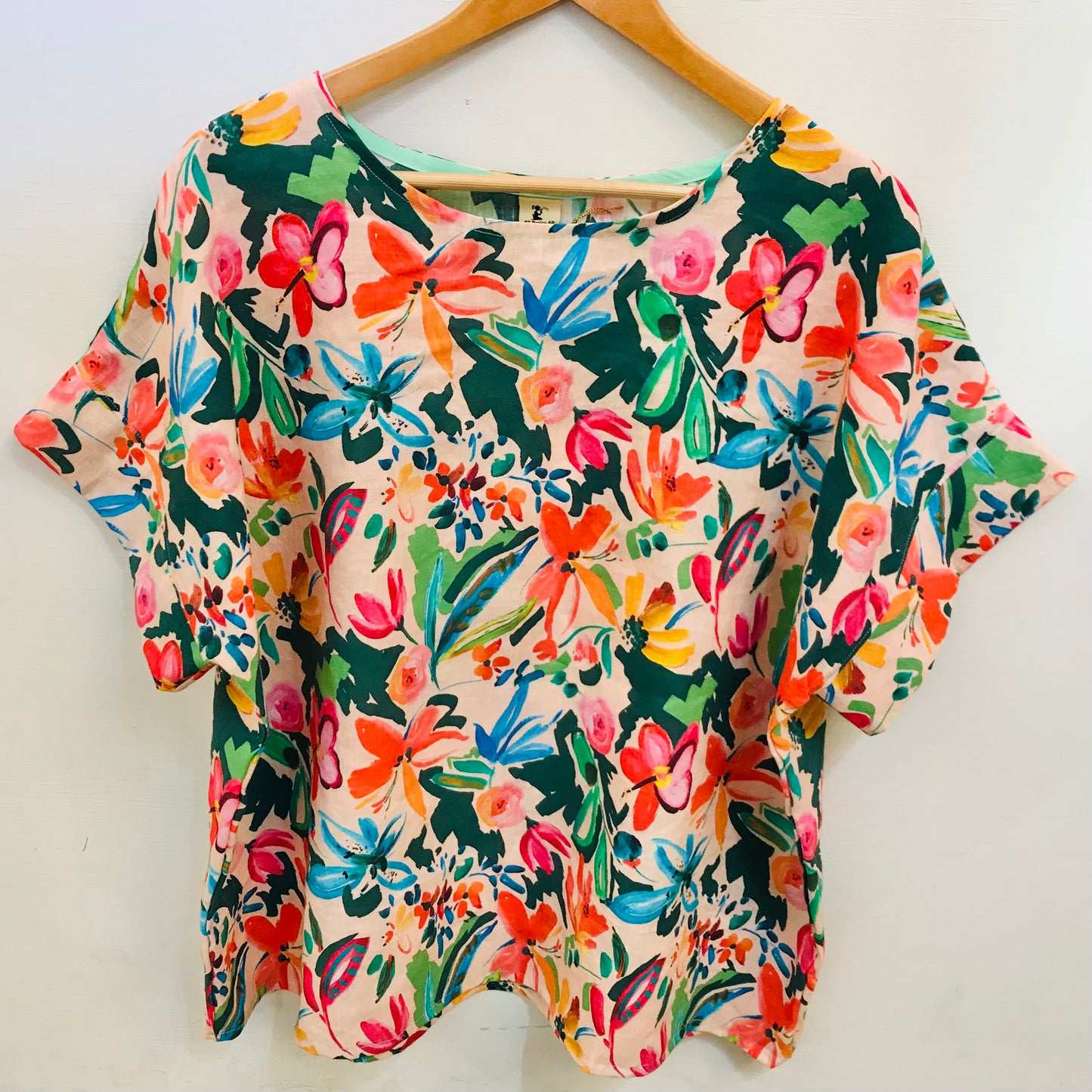 Handmade Women’s Box Top - Peach Floral (M/L)