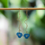 Handcrafted Crochet Earrings - Flowers with Chain Detail