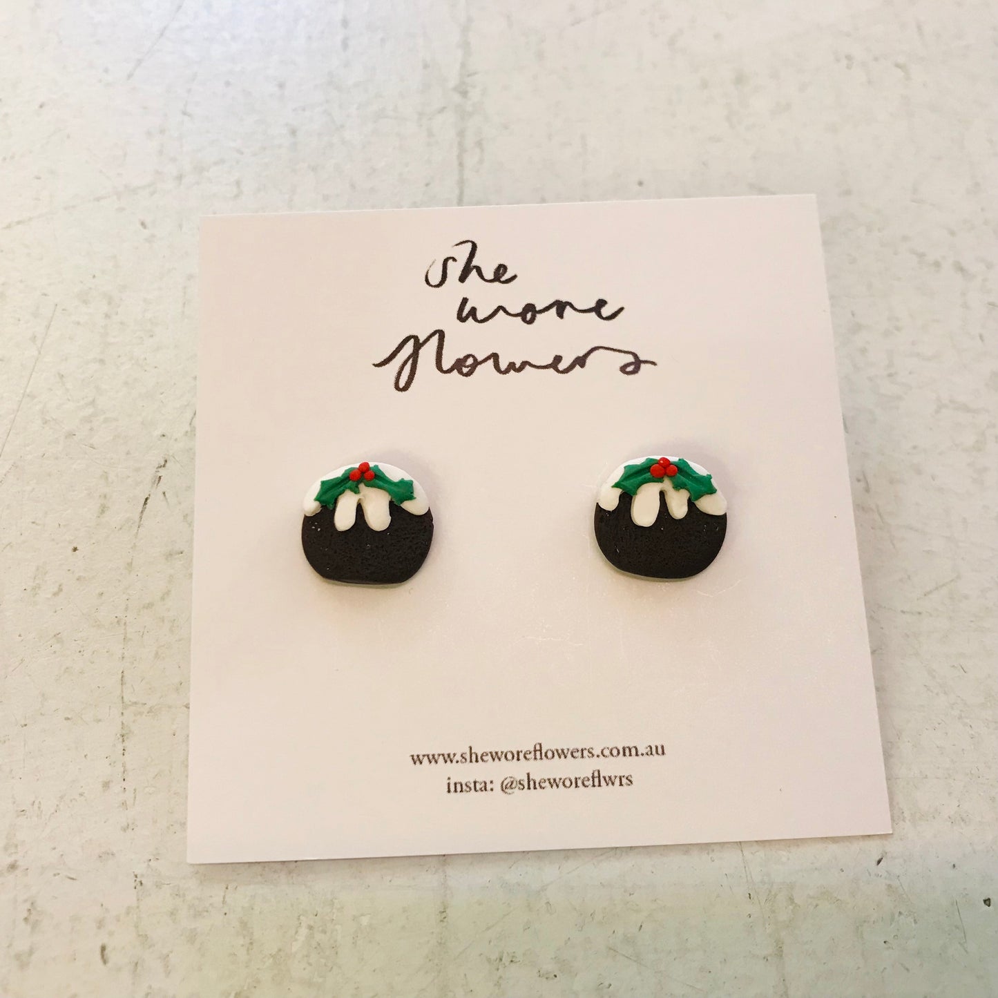 Christmas Polymer Clay Earrings - Small Studs