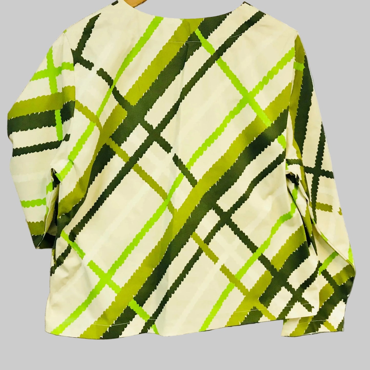Women's Handmade Meander Jacket - Green Lattice