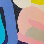 Black Bobbled Table Lamp with Colourful Abstract Shade