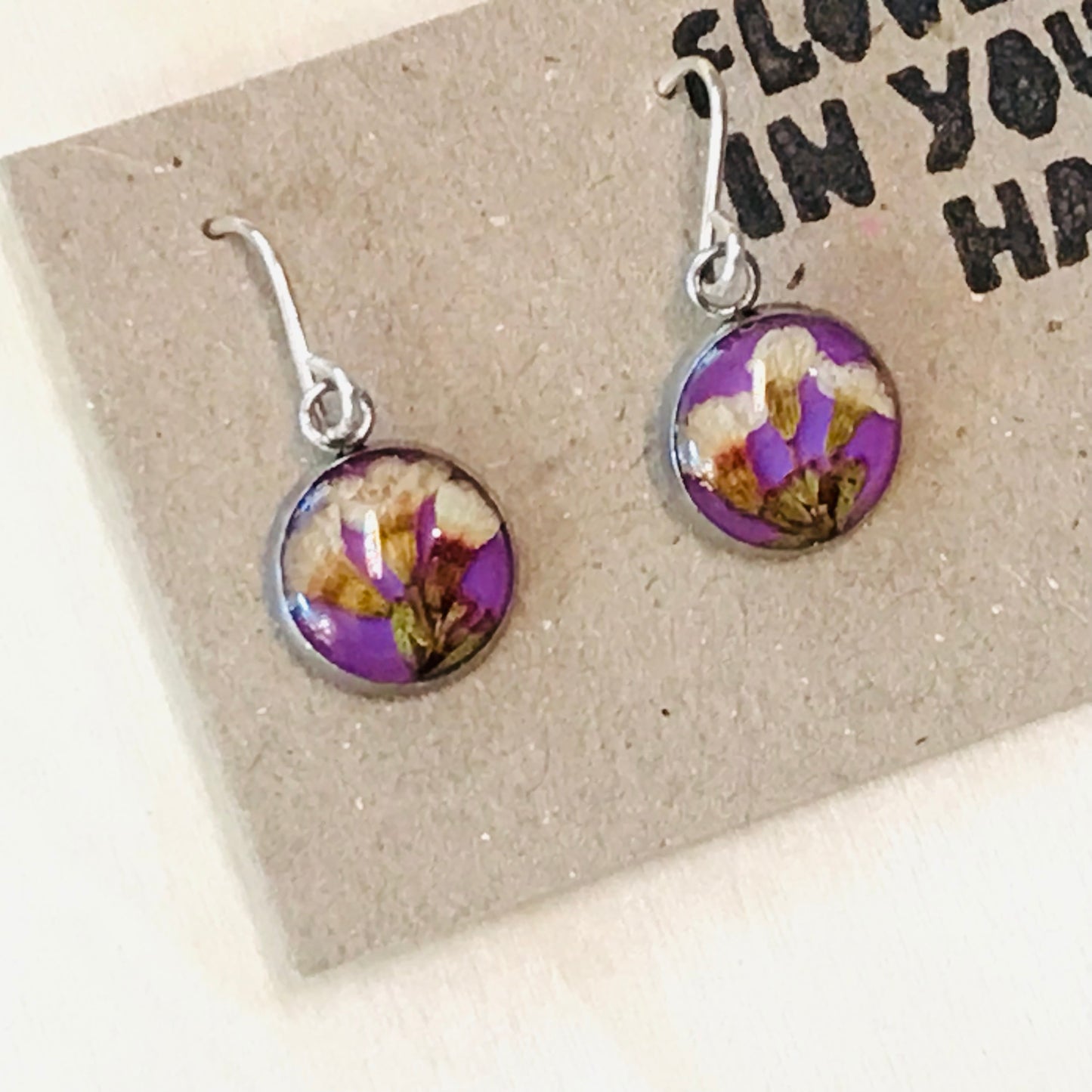 Australian flora Resin & Sterling Silver Earrings - small