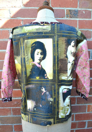 Women's Handmade Cotton Top - Geisha Tea Party