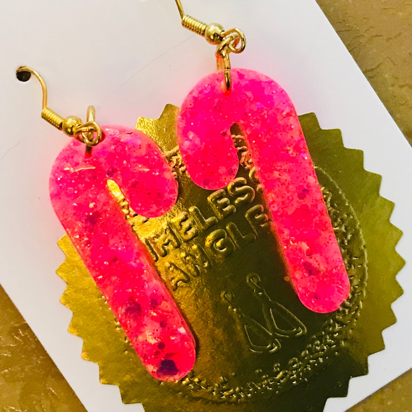 Novelty Resin Sparkle Christmas Dangle Earrings